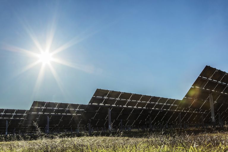 澳大利亚太阳能农场的太阳能电池板